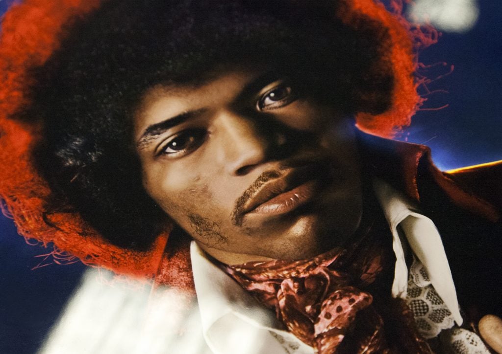 ChromaLuxe Fine Art Print (detail) with high-gloss finish. Artwork: Jimi Hendrix 1967 © Mike Berkofsky