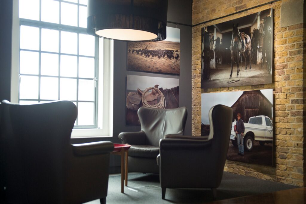 'Men of Wisdon' © Graham Hughes, installed at Leo Burnett, London. Foamboard Mounting by Genesis Imaging.