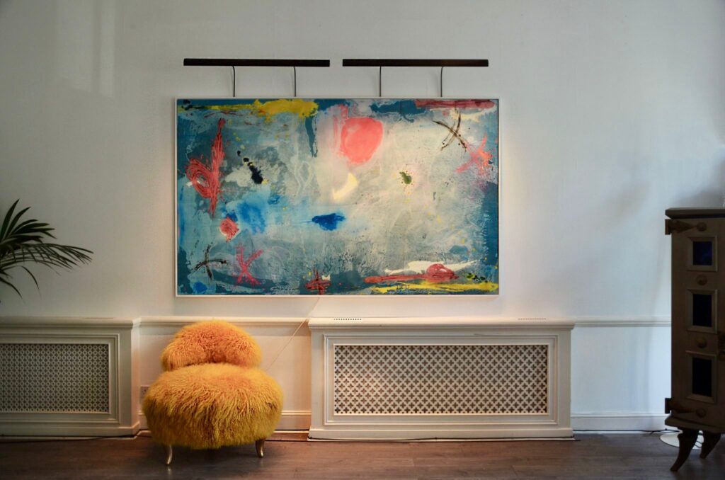 Artist Stacie McCormick's work featured in 'ÉCLATANT' exhibition. Bespoke Tray Framing by Genesis Imaging.