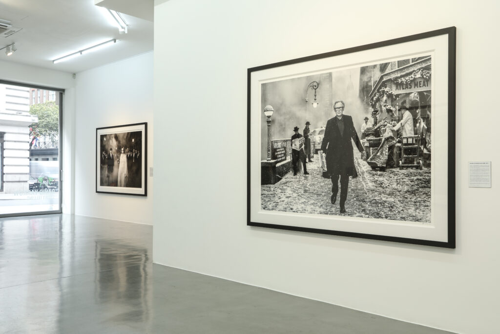 Installation view of David Yarrow: 'Storytelling' at Maddox Gallery. Bespoke Framing and Fabric-wrapped Mats by Genesis.