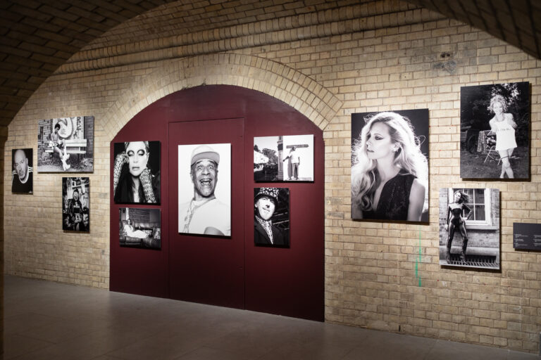 Zoë Law: 'LEGENDS' at the National Portrait Gallery. Installation photography by Neil Speakman. Bespoke Fabric Lightboxes and Giclée Fine Art (Pigment) Prints mounted to Dibond by Genesis Imaging.